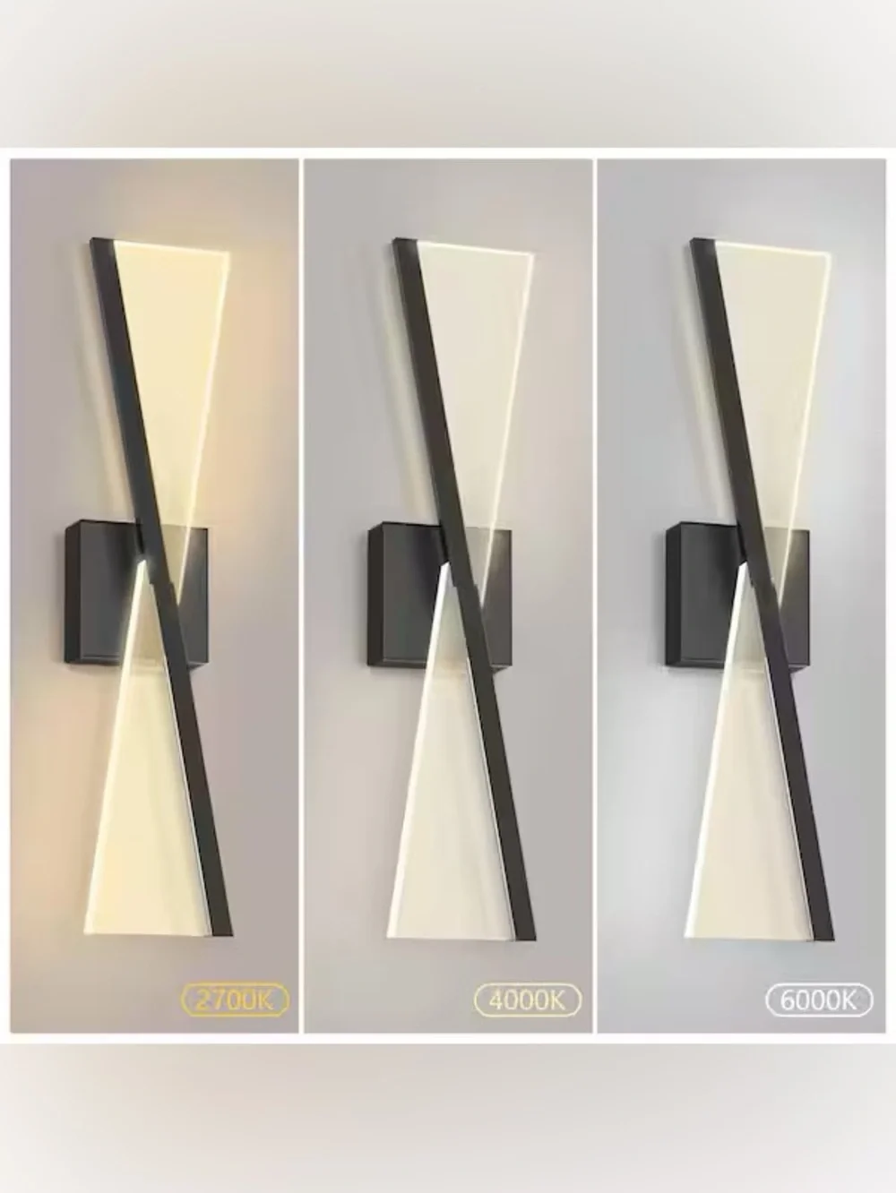 YANSUN 24” Black Wireless LED Wall Sconces 2-Pack w/ Remotes